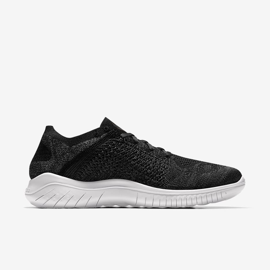 Nike men's free rn flyknit 2018 running shoes - black/red best sale